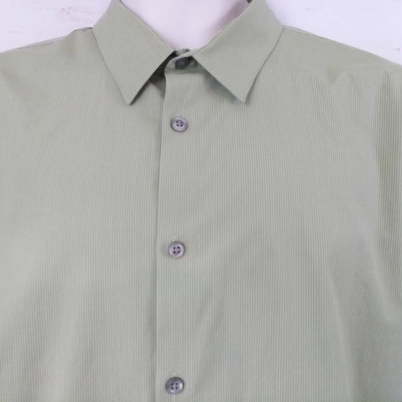 Calvin Klein Pale Pastel Green Striped Button Down LG - Picture 6 of 6